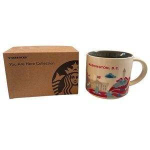 STARBUCKS Washington D.C. YOU ARE HERE Coffee Mug - Red, Blue, Cream